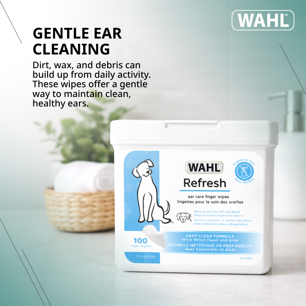 DOG EAR CLEANING FINGER WIPES-100 CT