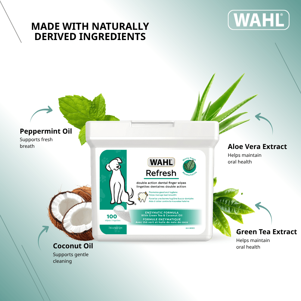 DOG DENTAL CLEANING FINGER WIPES - 100 CT