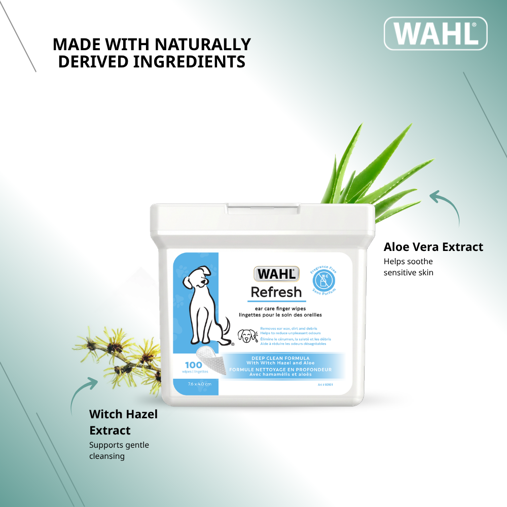 DOG EAR CLEANING FINGER WIPES-100 CT