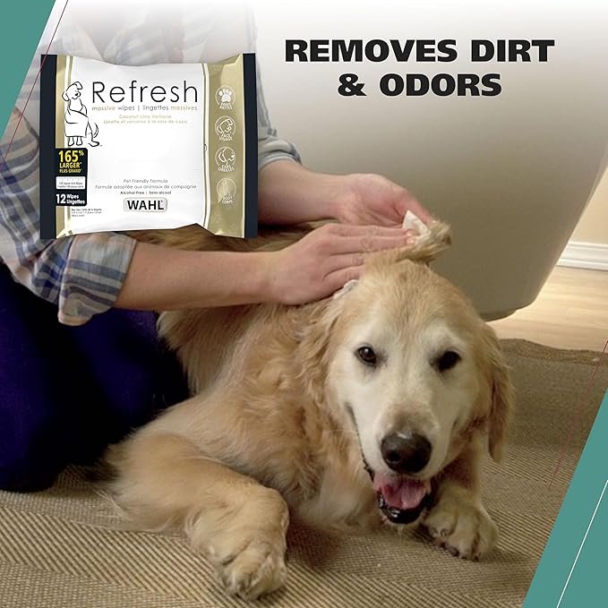 Refresh Massive Pet Wipes (Oatmeal, 3×12 Pack)