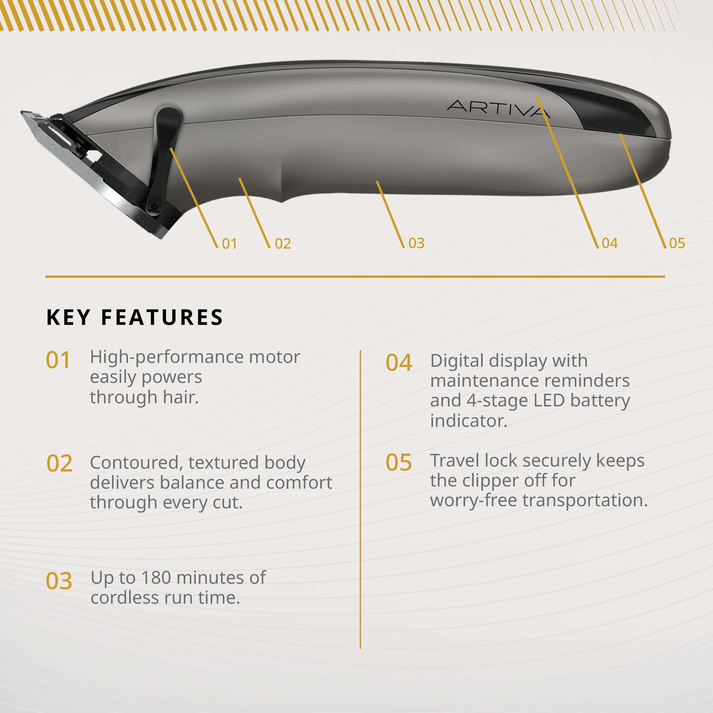 ARTIVA CORD/CORDLESS HAIR CLIPPER