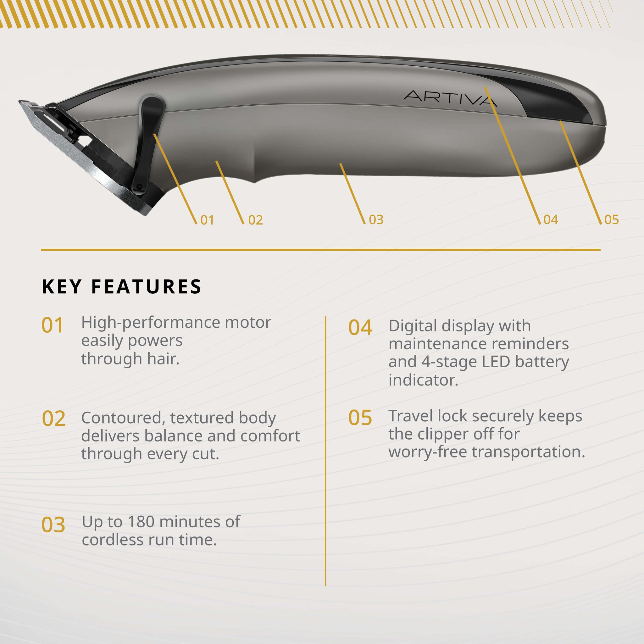 ARTIVA CORD/CORDLESS HAIR CLIPPER