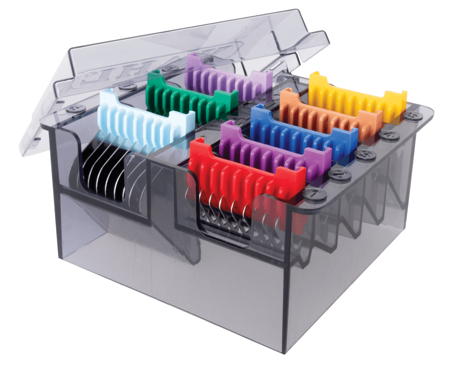 8 PEIGNES COULISSANTS EN ACIER INOXYDABLE AVEC ORGANISATEUR POUR LAME 5 EN 1